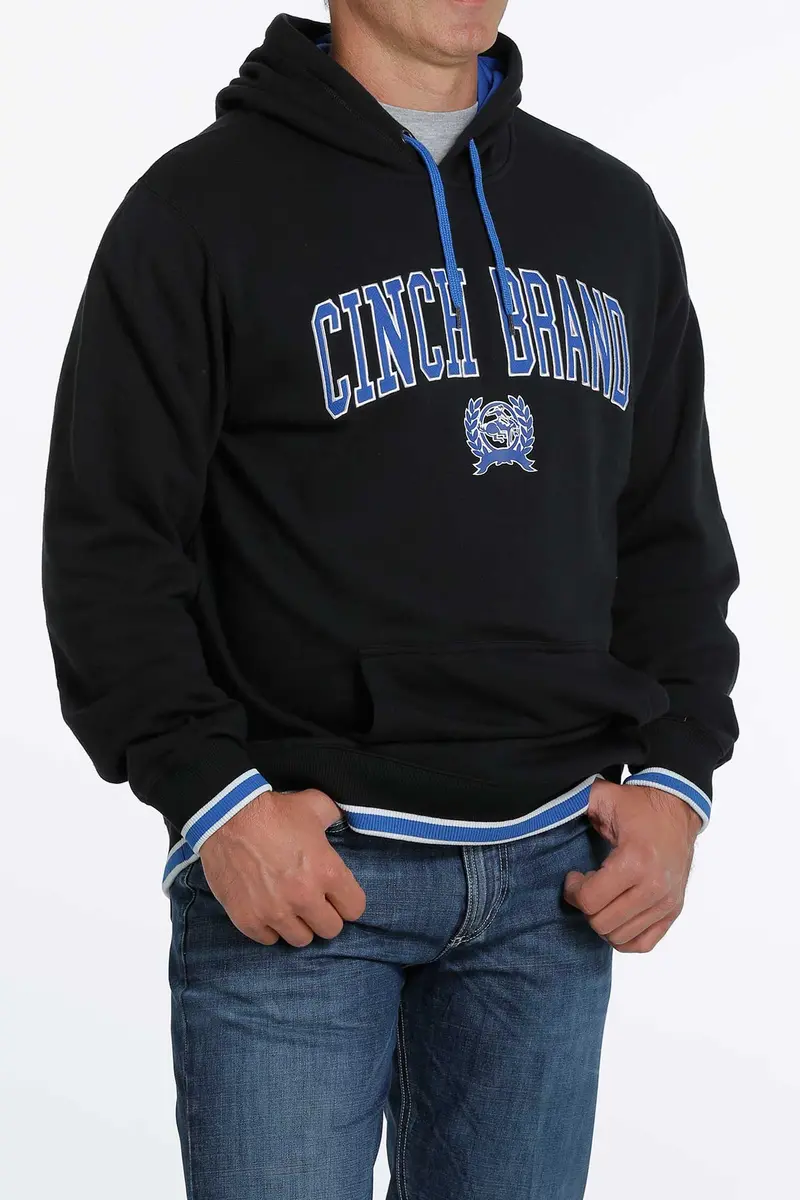 Cinch Men's Solid Black Logo Hooded Sweatshirt 2