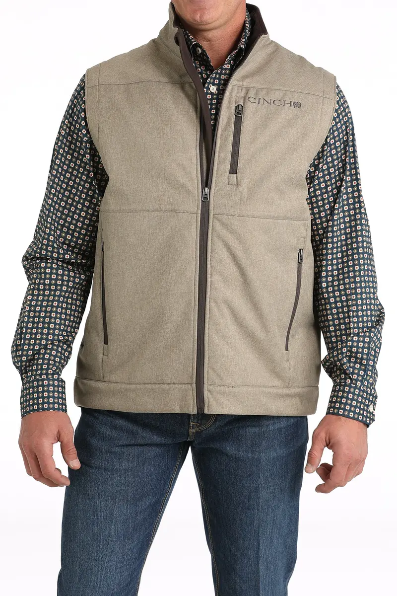 Cinch Men's Stone Gray Concealed Carry Bonded Vest 2