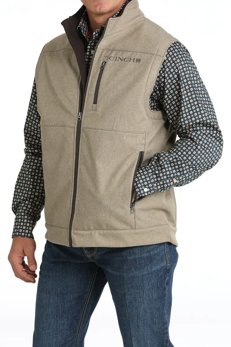 Cinch Men's Stone Gray Concealed Carry Bonded Vest 4