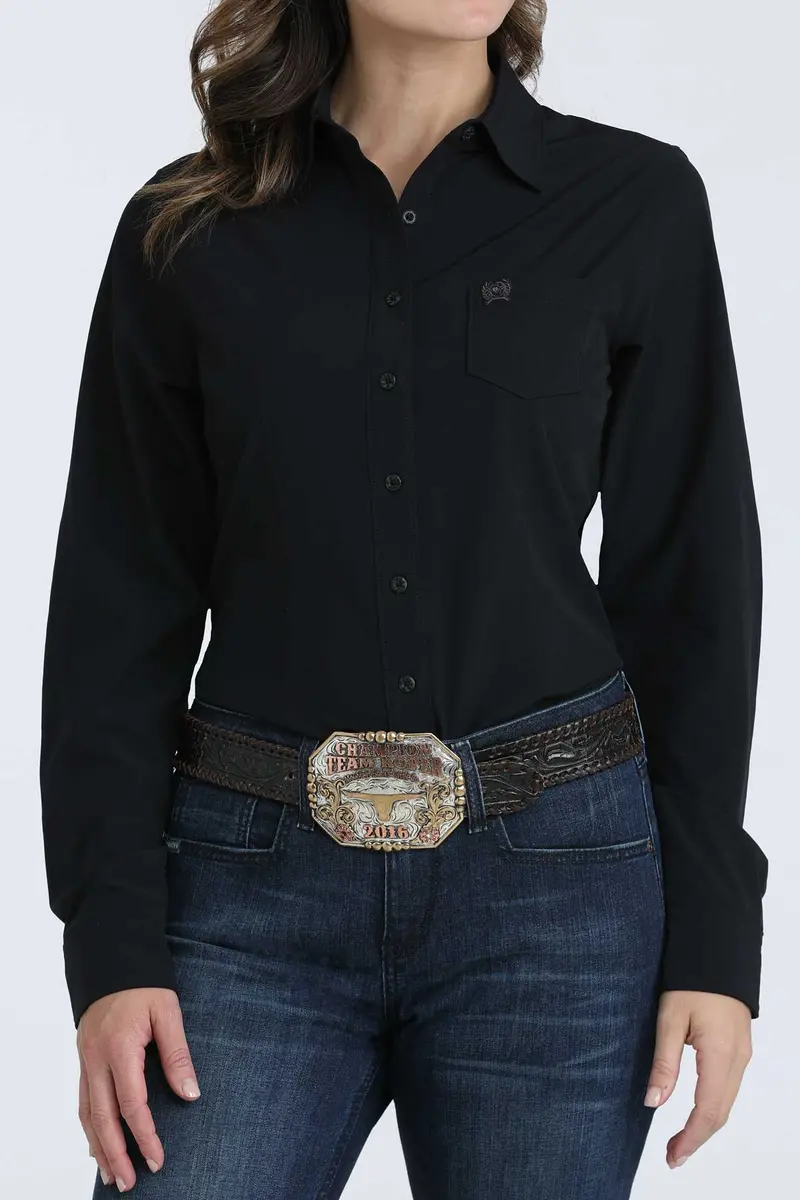 Cinch Women's Black Arenaflex Button Down Shirt 2