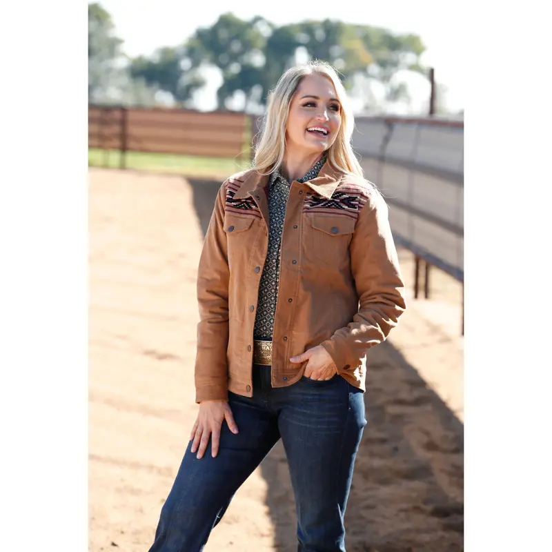 Cinch Women's Brown Corduroy Trucker Jacket 1