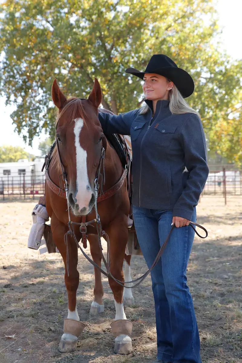 Cinch Women's Charcoal Brushed Knit Jacket 1