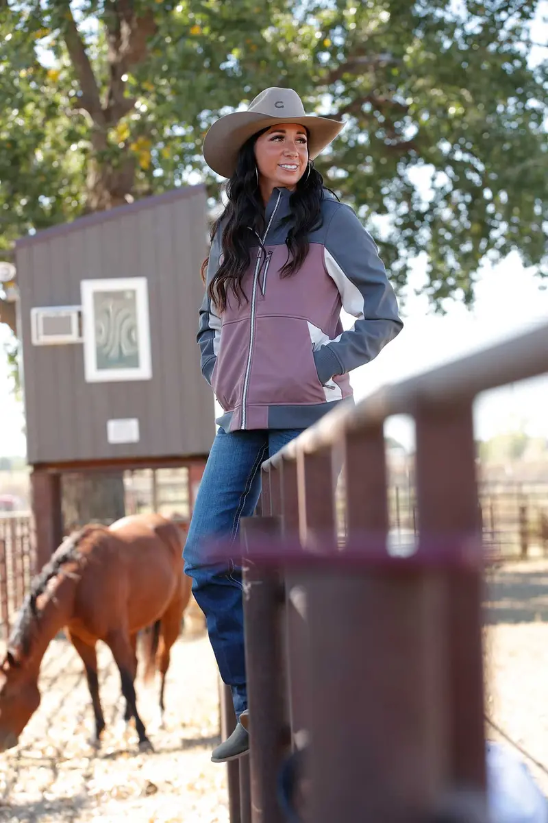 Cinch Women's Color Blocked Bonded Hoodie 1