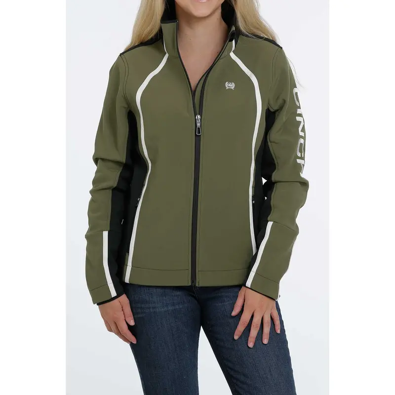 Cinch Women's Color Blocked Bonded Olive Jacket 1