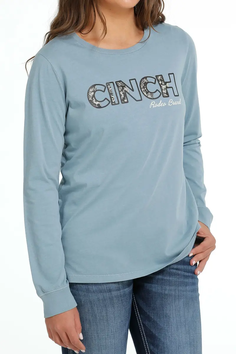 Cinch Women's Light Blue Long Sleeve Tee 4