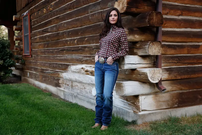 Cinch Women's Navy Southwestern Button Down Shirt 2