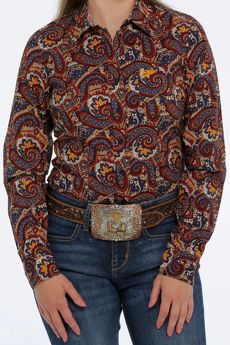 Cinch Women's Paisley Button Down Western Shirt 2