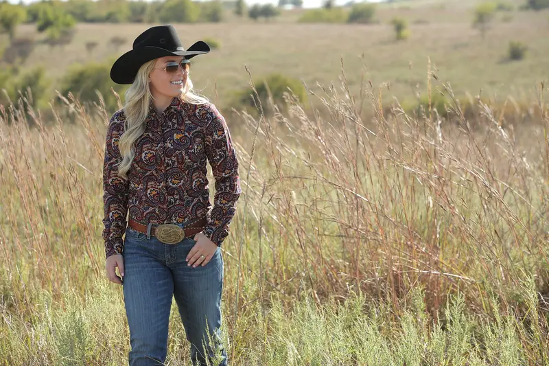 Cinch Women's Paisley Button Down Western Shirt 3