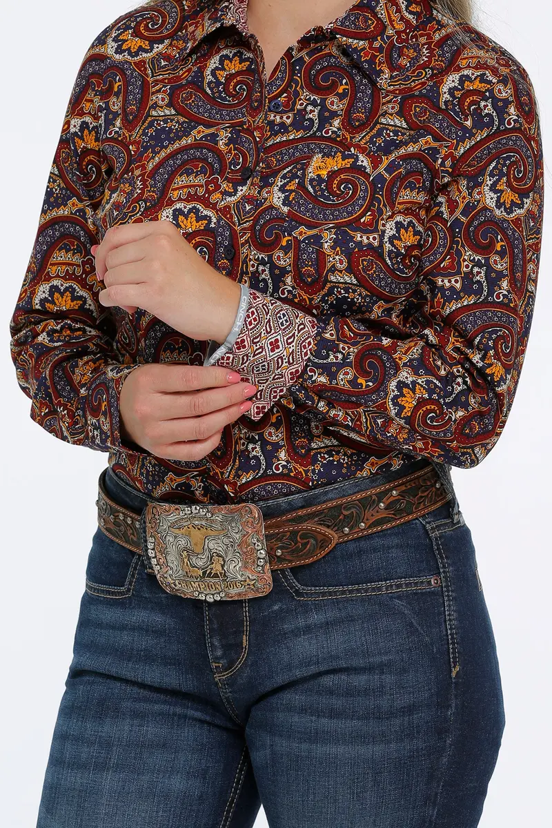 Cinch Women's Paisley Button Down Western Shirt 5