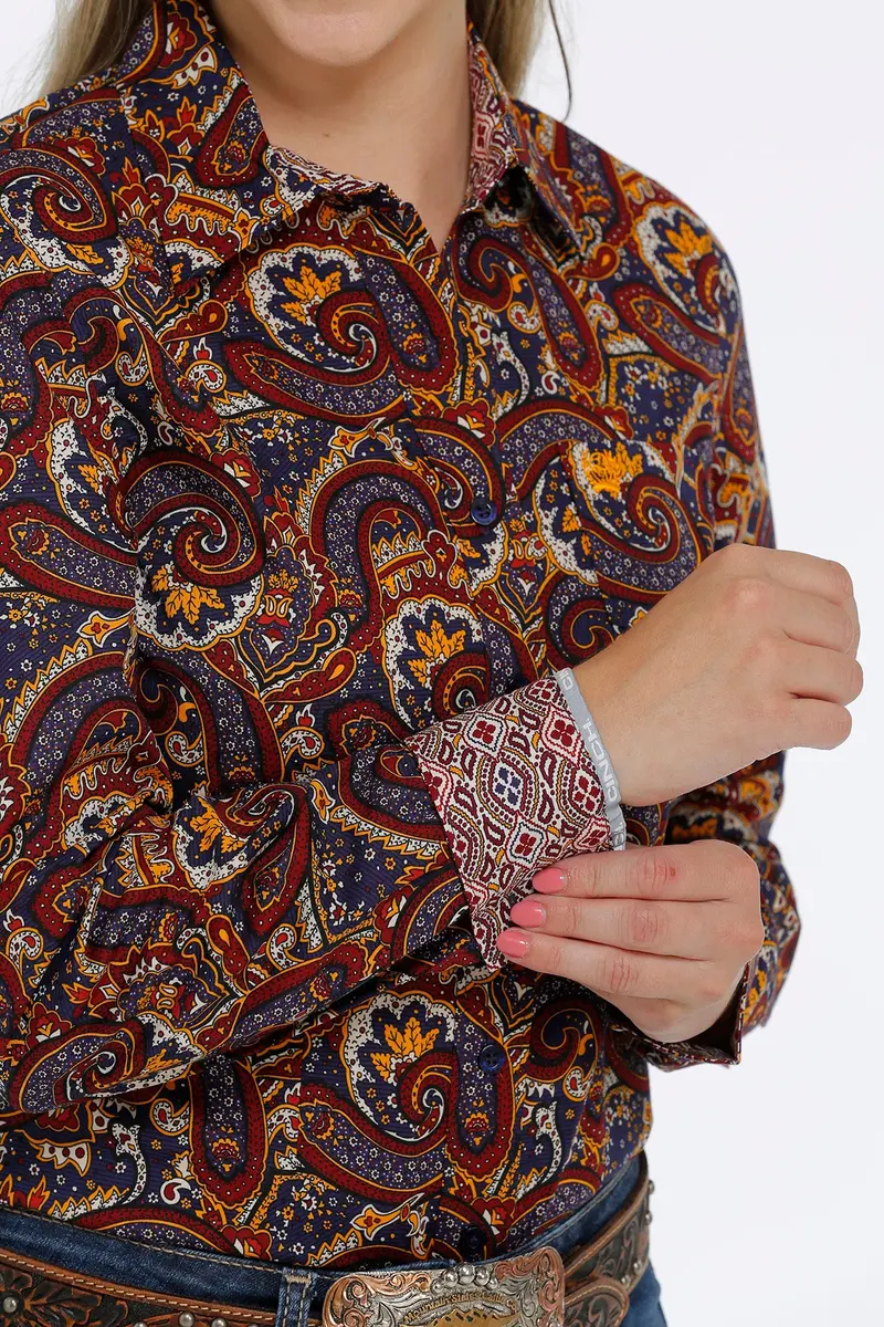 Cinch Women's Paisley Button Down Western Shirt 6