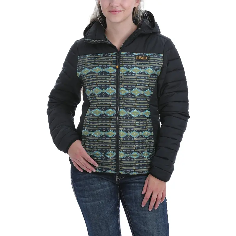Cinch Women's Quilted Black Aztec Jacket 1