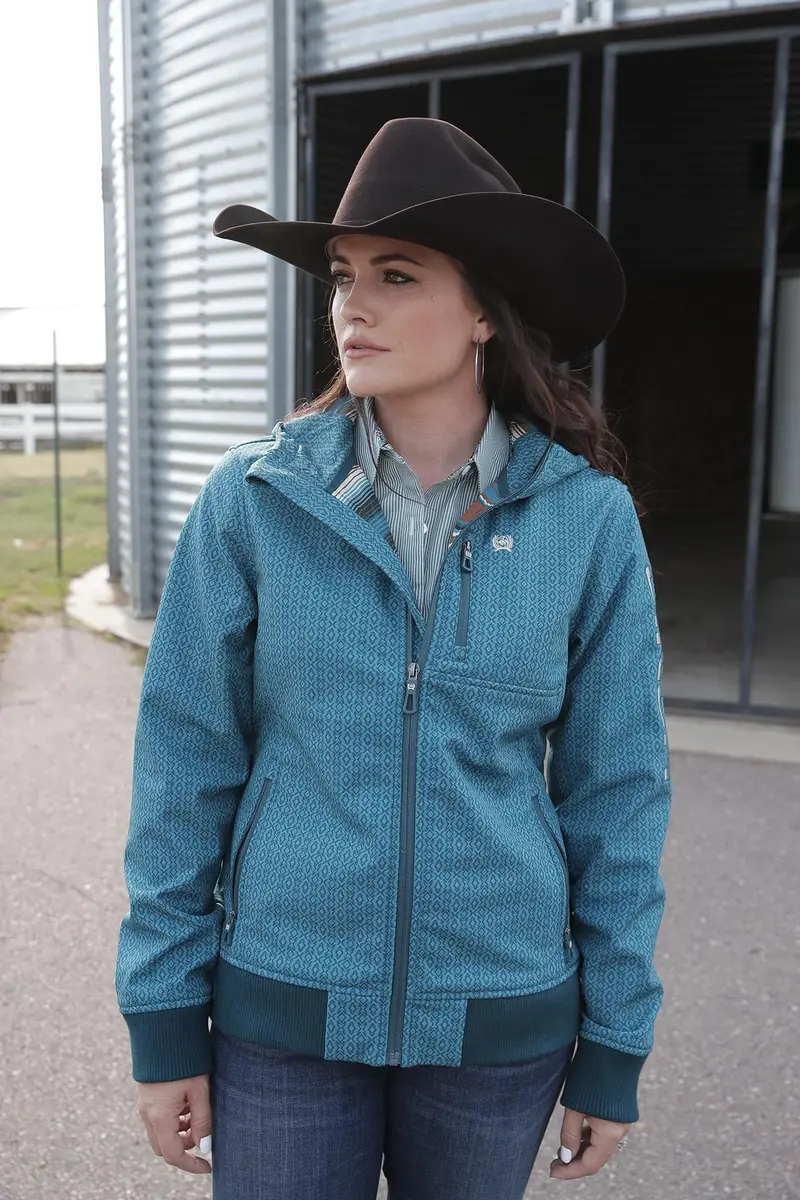 Cinch Women's Teal Bonded Hoodie 3