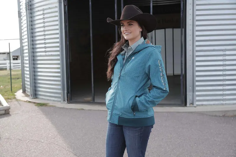 Cinch Women's Teal Bonded Hoodie 5