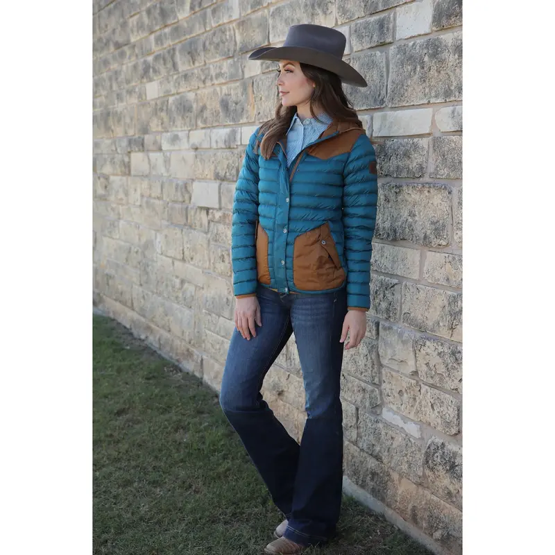 Cinch Women's Teal Quilted Jacket 1