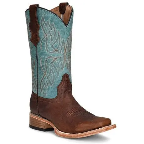 Circle G By Corral Girl's Brown And Turquoise Cowboy Boot 1