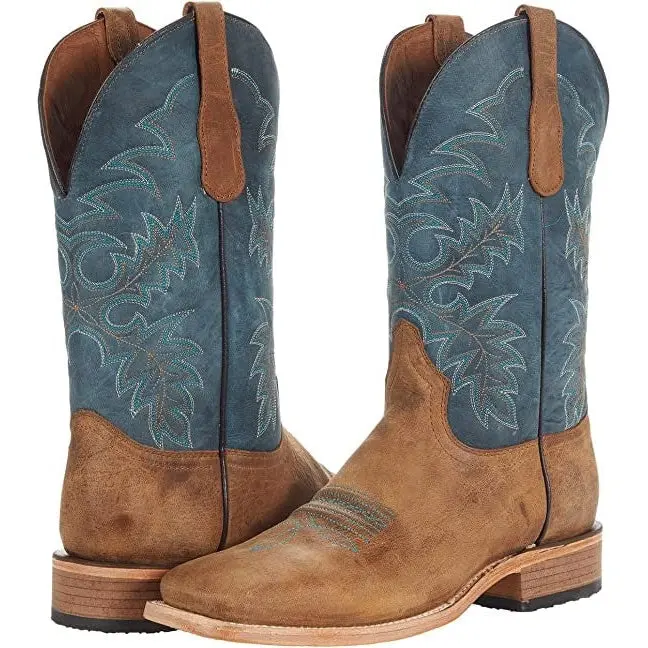 Circle G By Corral Men's Tan And Blue Cowboy Boot 1