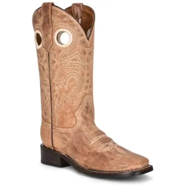 Circle G By Corral Women's Cognac Embroidery & Rubber Sole Cowboy Boot 1