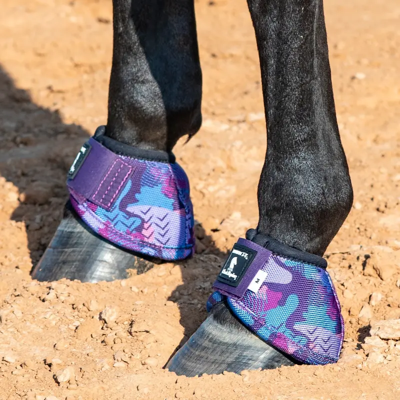 Classic Equine Dyno Turn Designer Line Bell Boots-Purple Camo 1