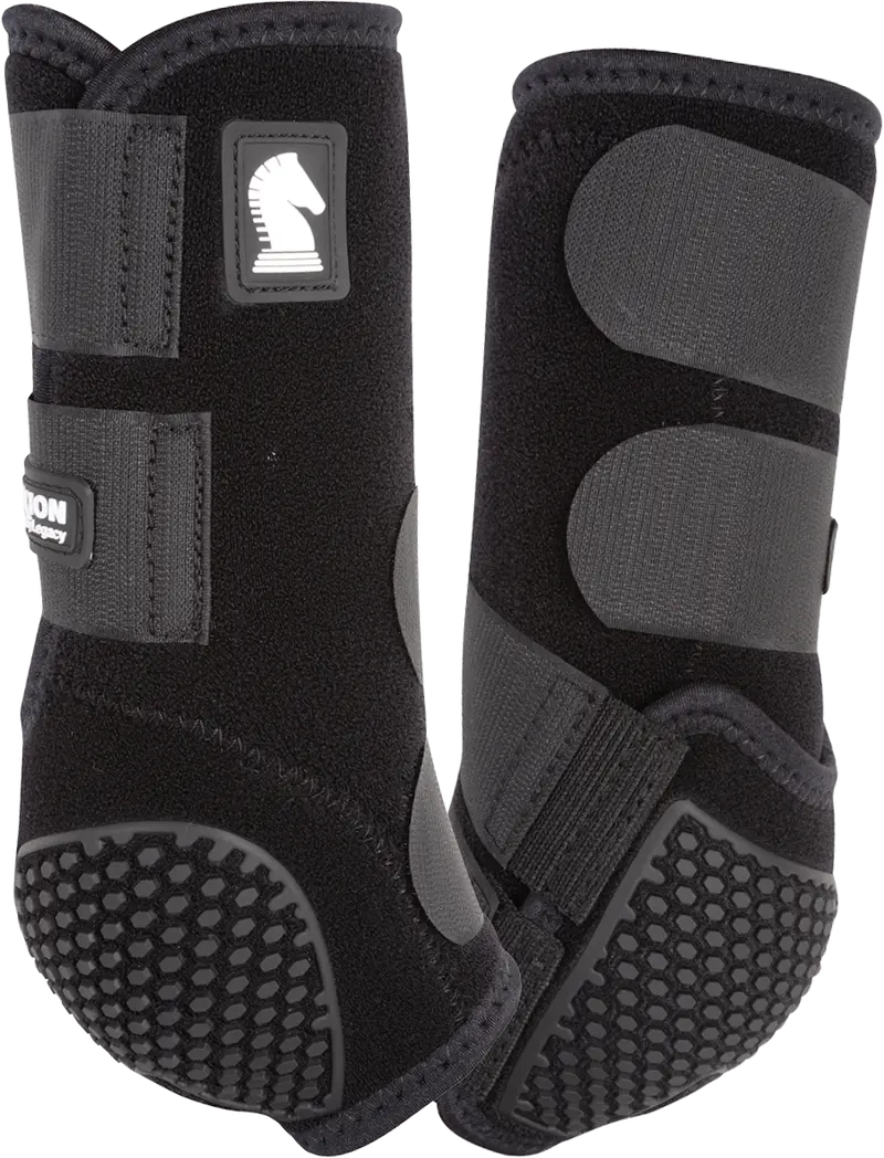 Classic Equine Flexion Legacy2 Support Boots-Front Black 1