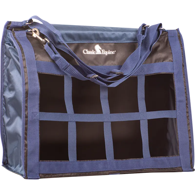 Classic Equine Top Load Hay Bag-Black And Navy 1