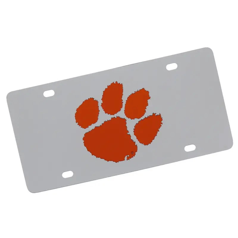 Clemson Paw License Plate (Chrome) 1