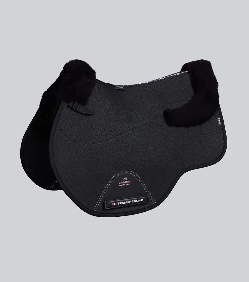 Close Contact Airtechnology Shockproof Wool Saddle Pad - Gp/Jump Square Black/Black Wool 1