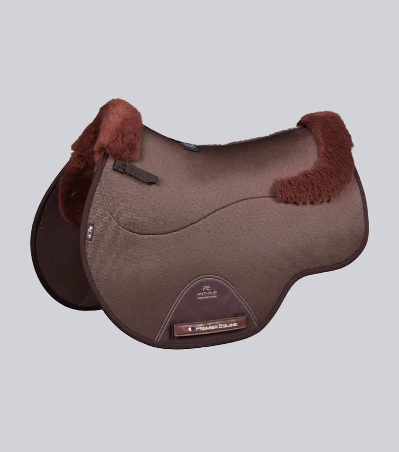 Close Contact Airtechnology Shockproof Wool Saddle Pad - Gp/Jump Square Brown/Brown Wool 1