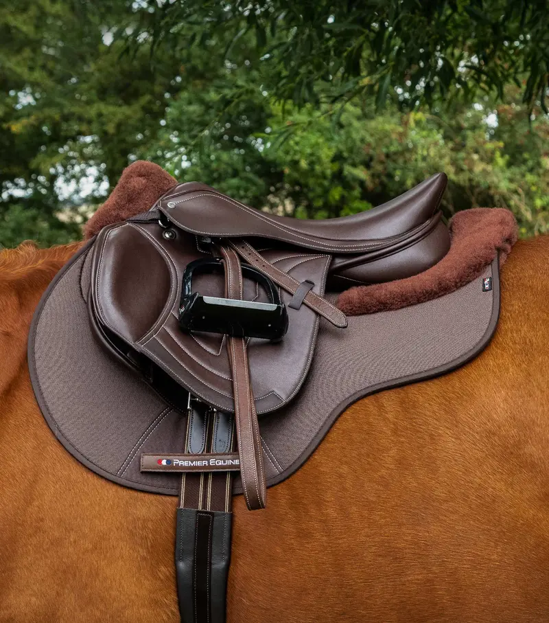 Close Contact Airtechnology Shockproof Wool Saddle Pad - Gp/Jump Square Brown/Brown Wool 2