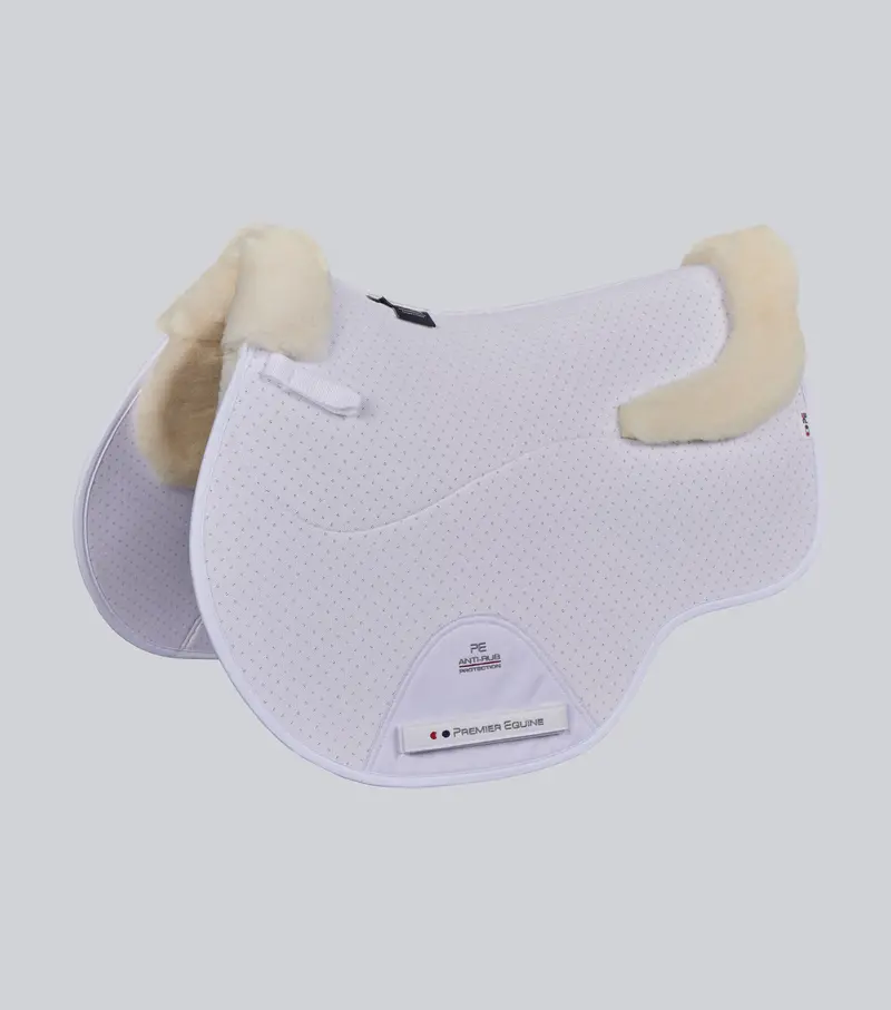 Close Contact Airtechnology Shockproof Wool Saddle Pad - Gp/Jump Square White/Natural Wool 1