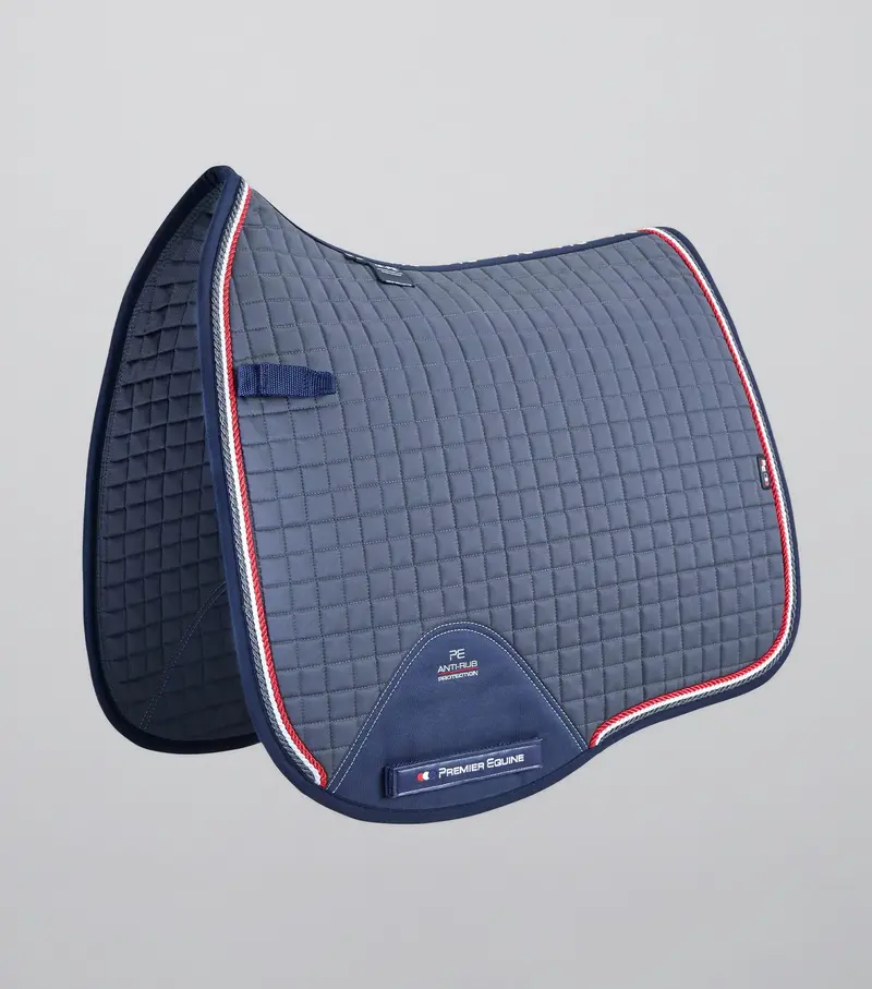 Close Contact European Cotton Saddle Pad - Dressage Square Grey 1