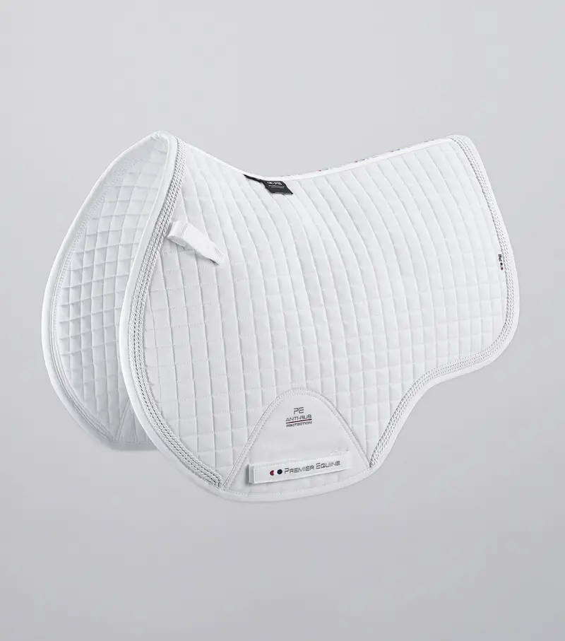 Close Contact European Cotton Saddle Pad - Gp/Jump Square White 1