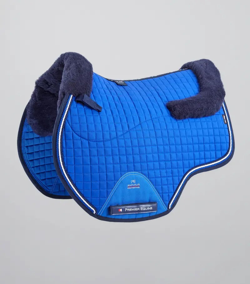Close Contact Merino Wool European Saddle Pad - Gp/Jump Square Royal Blue/Navy Wool 1