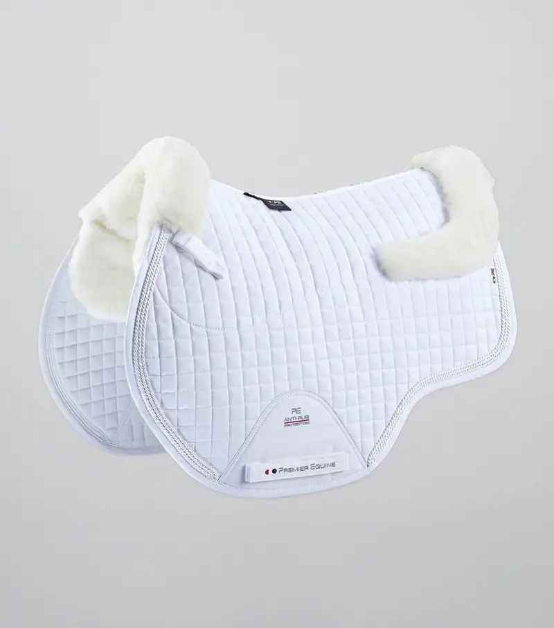Close Contact Merino Wool European Saddle Pad - Gp/Jump Square White/Natural Wool 1
