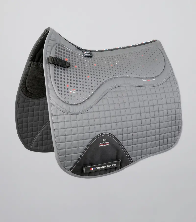 Close Contact Tech Grip Pro Anti-Slip Saddle Pad - Dressage Square Grey 1
