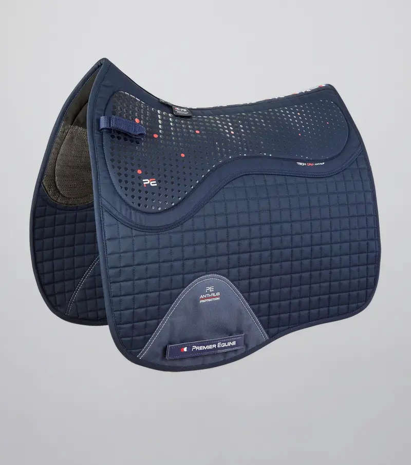 Close Contact Tech Grip Pro Anti-Slip Saddle Pad - Dressage Square Navy 1