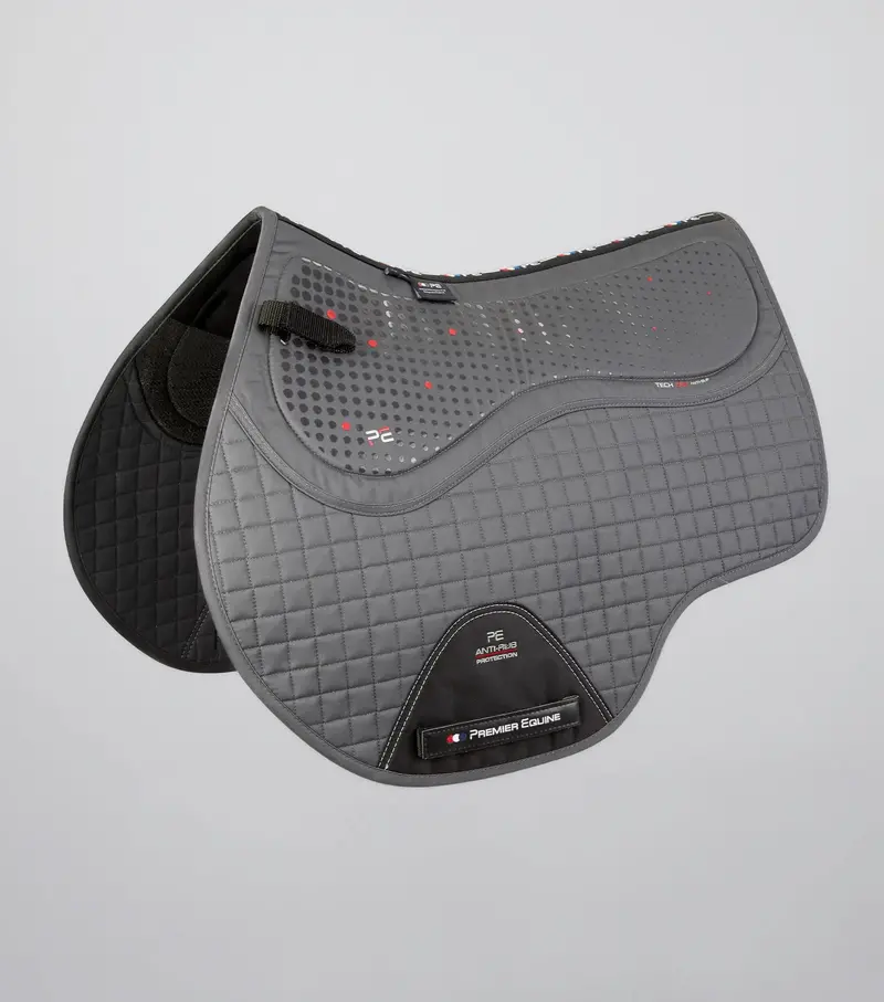Close Contact Tech Grip Pro Anti-Slip Saddle Pad - Gp/Jump Square Grey 1
