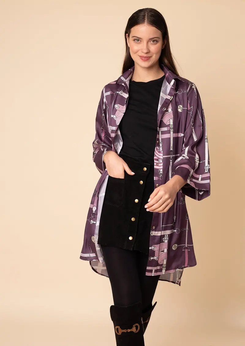 Colette Shirt-Dress | Jubilea Print | Bordeaux 1