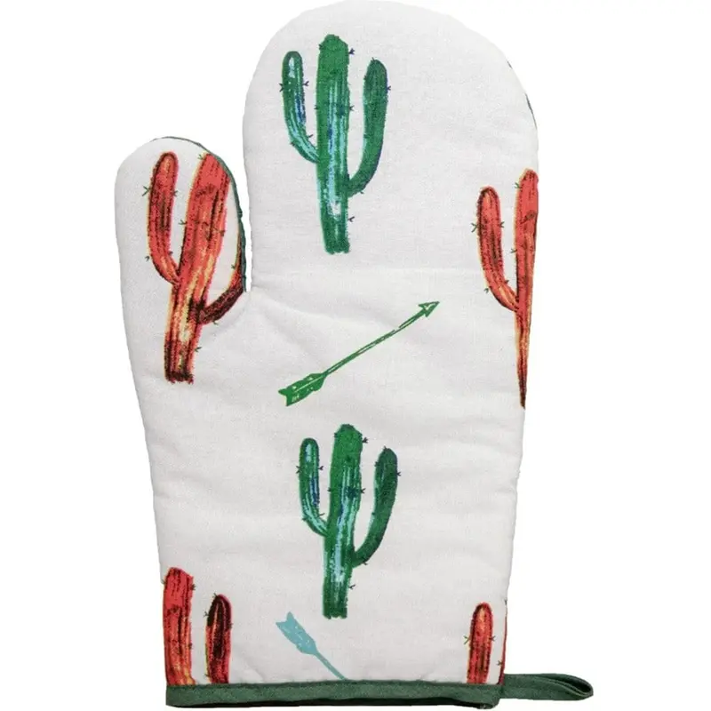 Colorful Cactus Printed Oven Mitt 1