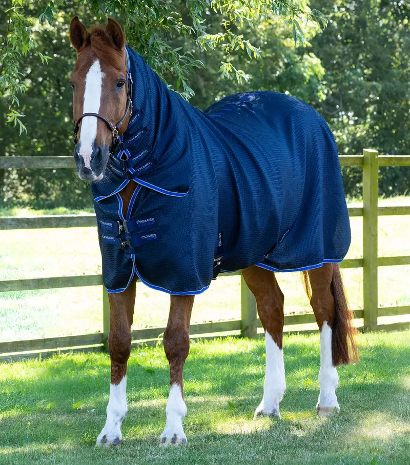 Combo Buster Waffle Horse Cooler Rug Navy 1