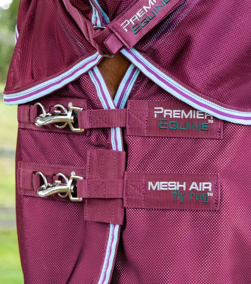 Combo Mesh Air Fly Rug With Surcingles Wine 3