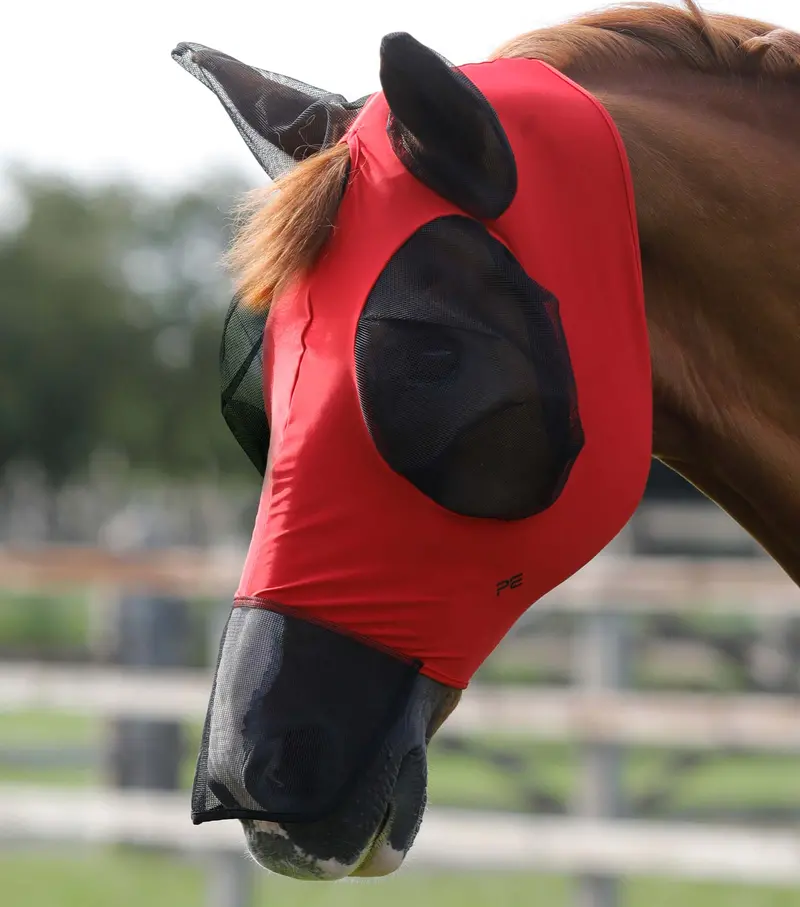 Comfort Tech Lycra Fly Mask Xtra Red 1