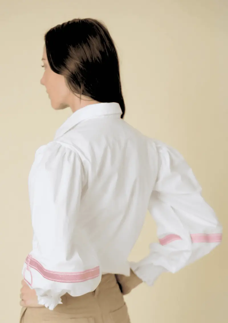 Connie Shirt | White | Embroidered Stirrup 7