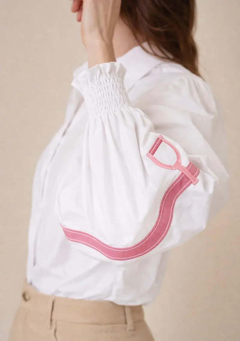 Connie Shirt | White | Embroidered Stirrup 9