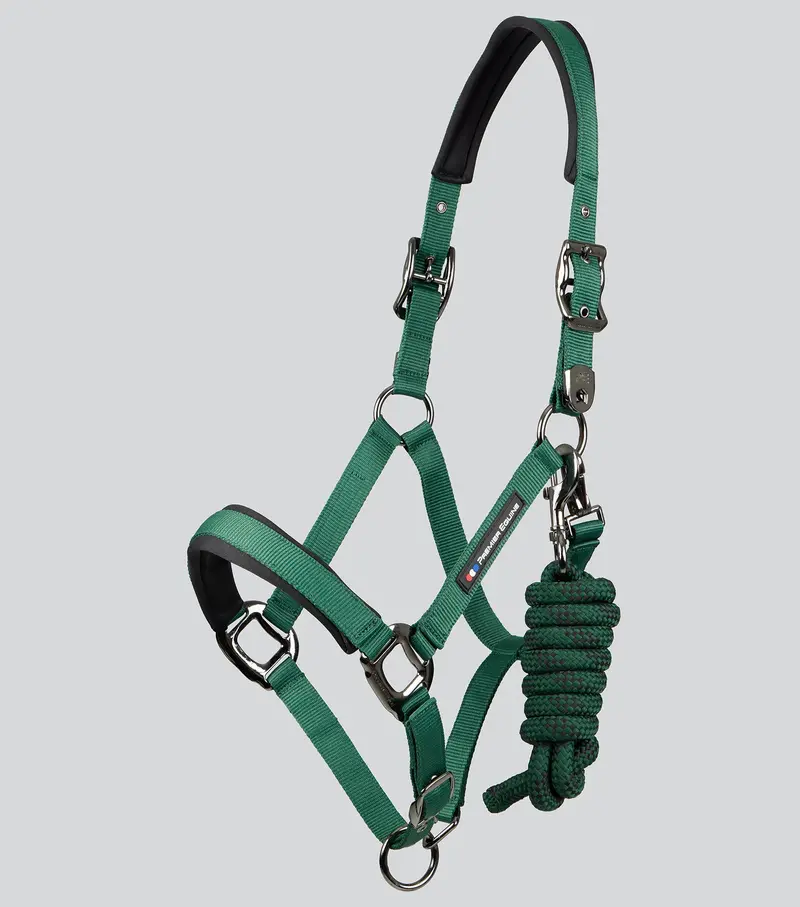 Corda Padded Head Collar With Lead Rope Green 2
