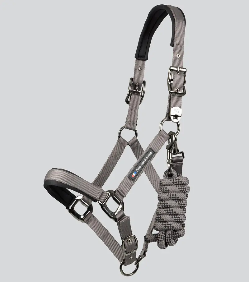 Corda Padded Head Collar With Lead Rope Grey 2