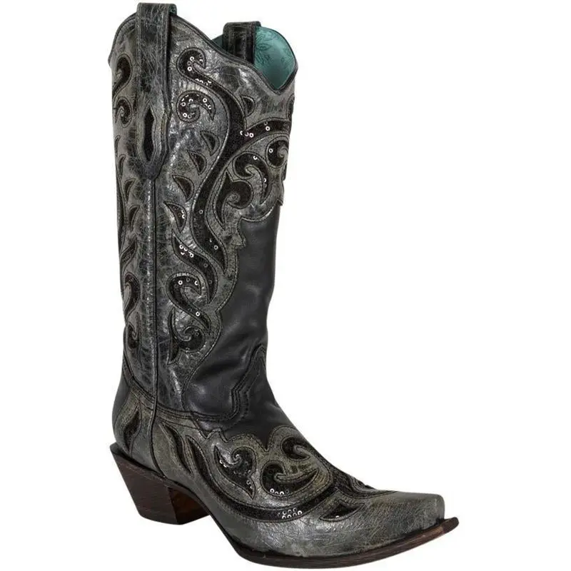 Corral Boots Ld Black Inlay & Laser C1181 1