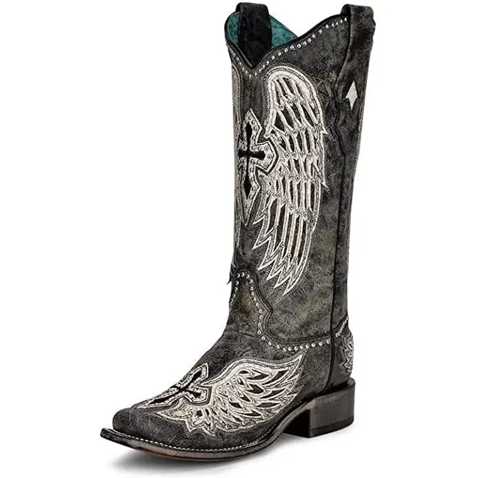 Corral Women's Black Cross And Wings Cowboy Boot 1