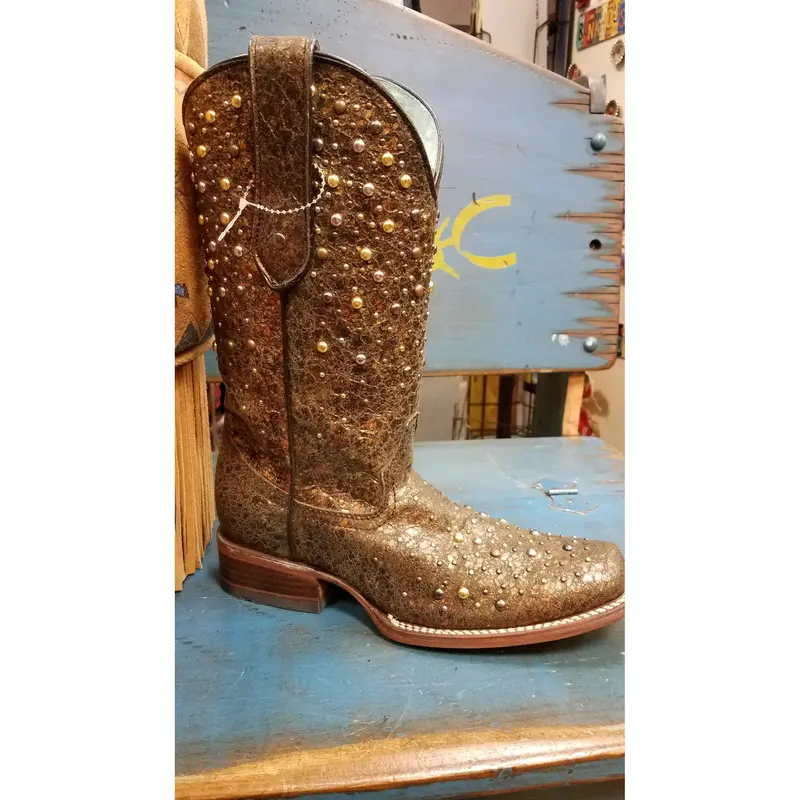 Corral Women's Brown And Brass Studded Boot 1