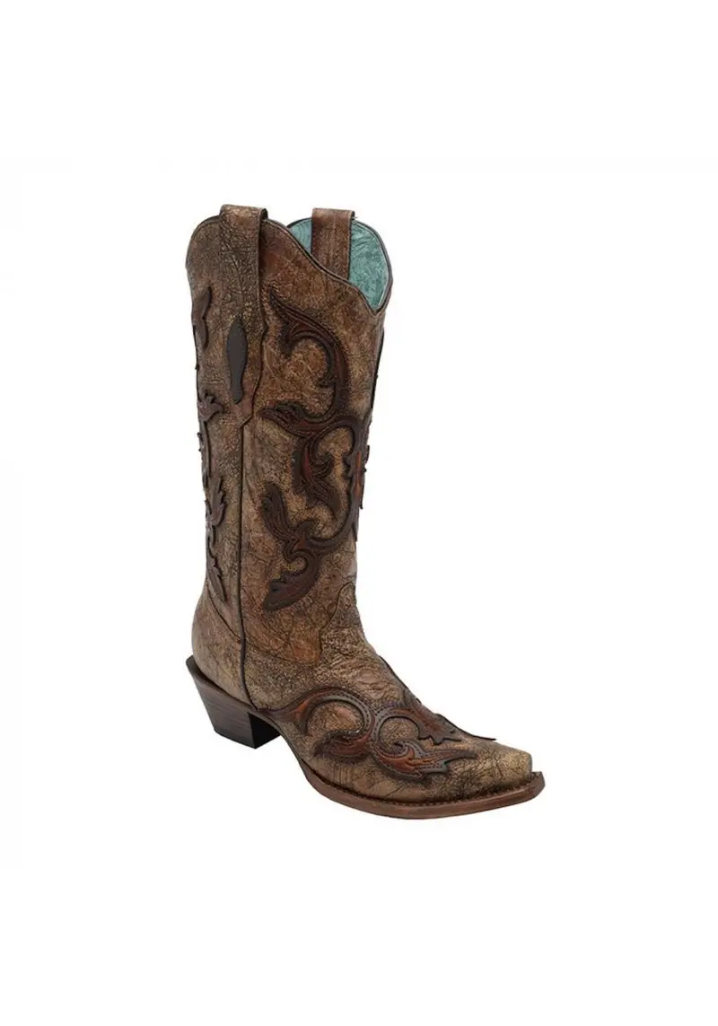 Corral Women's Ld Cognac/Brown Patch Boots 1