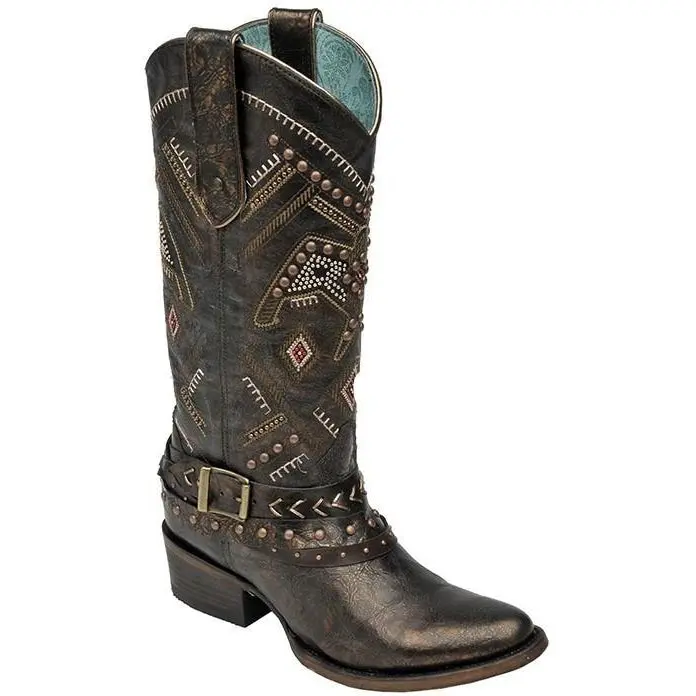 Corral Women's Ld Copper/Red Studded Thunderbird & Harness Boot 1